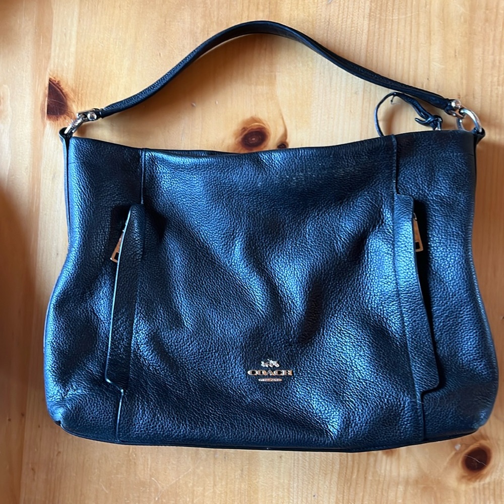 Coach bucket bag with coin purse - black leather